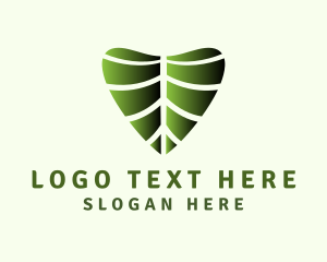 Veggie - Heart Nature Leaf logo design