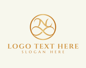 Golden - Elegant Infinity Loop Letter N logo design