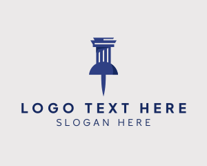 Law School - Paralegal Pillar Push Pin logo design