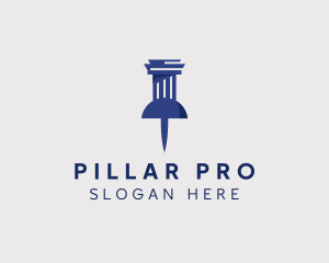 Paralegal Pillar Push Pin logo design