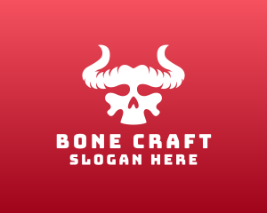 Skeletal - Devil Skull Horns logo design