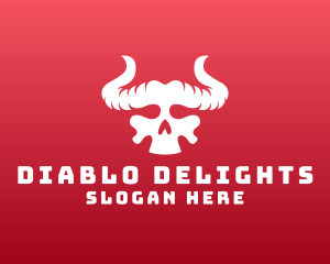 Diablo - Devil Skull Horns logo design