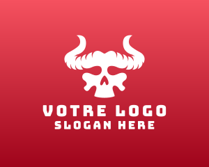Medieval - Devil Skull Horns logo design