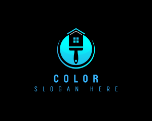 Contractor - Paint Roller Home Renovation logo design