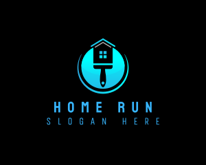 Paint Roller Home Renovation logo design