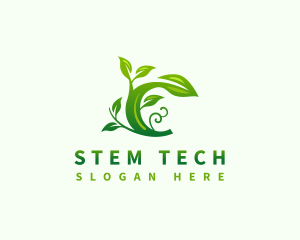 Stem - Organic Leaf Letter C logo design