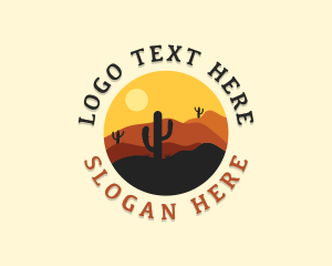 Trekking - Adventure Desert Cactus logo design