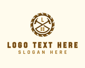 Tool - Hammer Saw Woodworking logo design