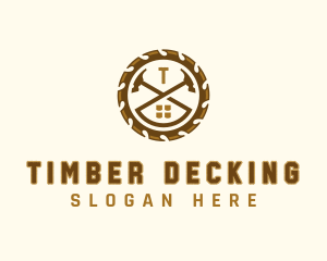 Hammer Saw Woodworking logo design