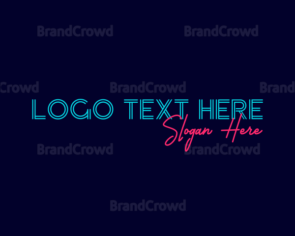 Blue Neon Wordmark Logo