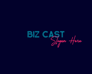 Blue Neon Wordmark Logo