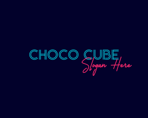 Blue Neon Wordmark Logo