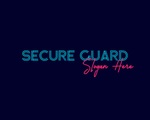 Blue Neon Wordmark Logo