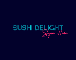 Blue Neon Wordmark logo design