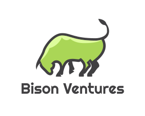 Abstract Green Bull logo design