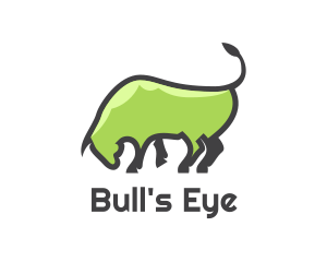 Abstract Green Bull logo design