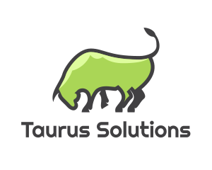 Abstract Green Bull logo design