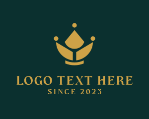 Gold - Geometric Flower Crown logo design