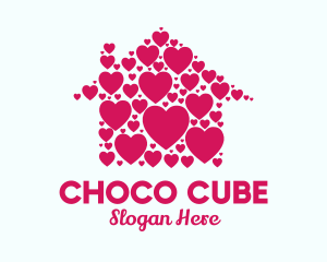 Romantic - Cute Heart House logo design