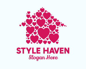Heart - Cute Heart House logo design