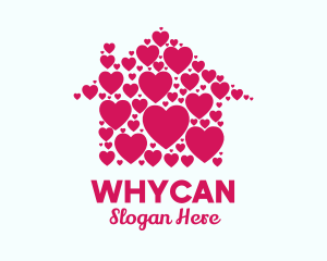 Romantic - Cute Heart House logo design