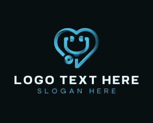 Healthcare - Stethoscope Heart Healthcare logo design