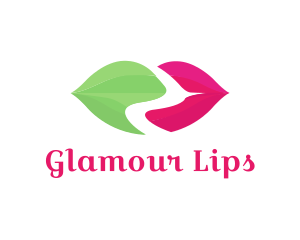 Natural Organic Valley Lips logo design