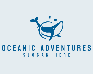 Whale Sea Creature logo design