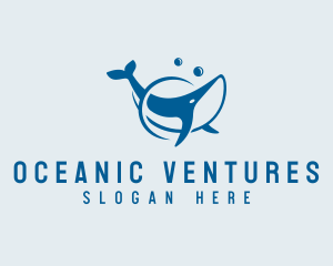 Whale Sea Creature logo design