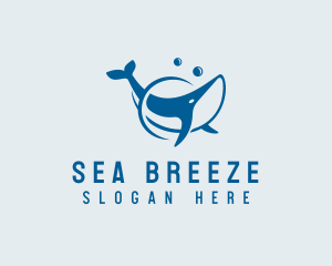 Whale Sea Creature logo design