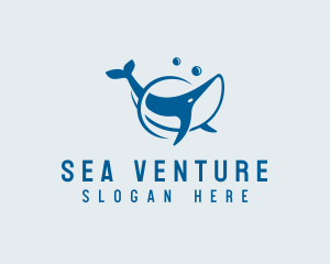 Whale Sea Creature logo design