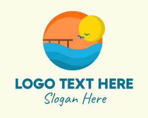 Ocean - Sunset Beach Port logo design