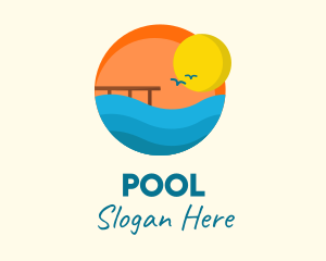 Resort - Sunset Beach Port logo design