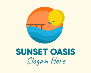 Sunset Beach Port logo design