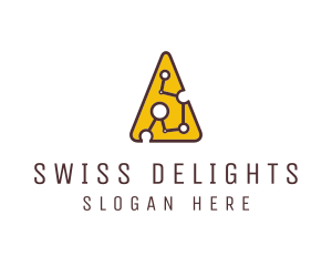 Swiss - Tech  Cheese Circuit logo design