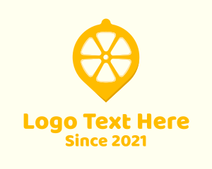 Location Pin - Lemon Fruit Location Pin logo design