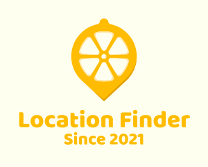 Geolocation - Lemon Fruit Location Pin logo design