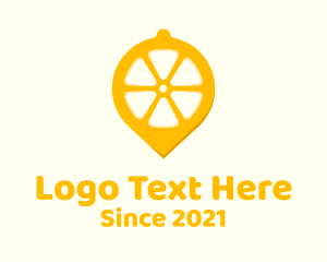 Place - Lemon Fruit Location Pin logo design