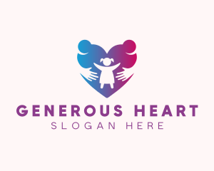 Heart Family People logo design