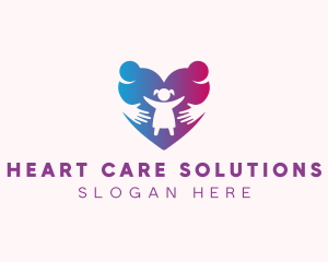 Heart Family People logo design