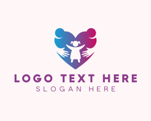 Surrogacy - Heart Family People logo design