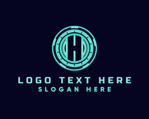 Artificial Inteligence - Digital Technology Hologram logo design