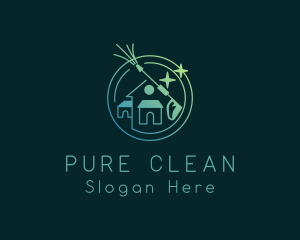 Residential House Cleaning logo design