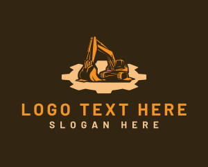 Cogwheel  Excavator Machine Logo