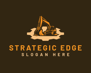 Digger - Cogwheel  Excavator Machine logo design
