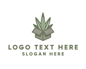 Weed - Marijuana Leaf Box logo design