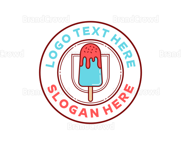 Ice Popsicle Dessert Logo