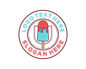 Ice Cream - Ice Popsicle Dessert logo design