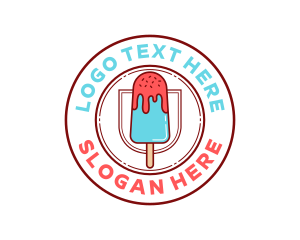 Ice Popsicle Dessert Logo