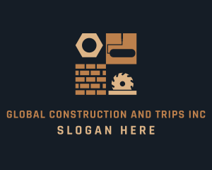 Circular Saw - Construction Builder Tools logo design